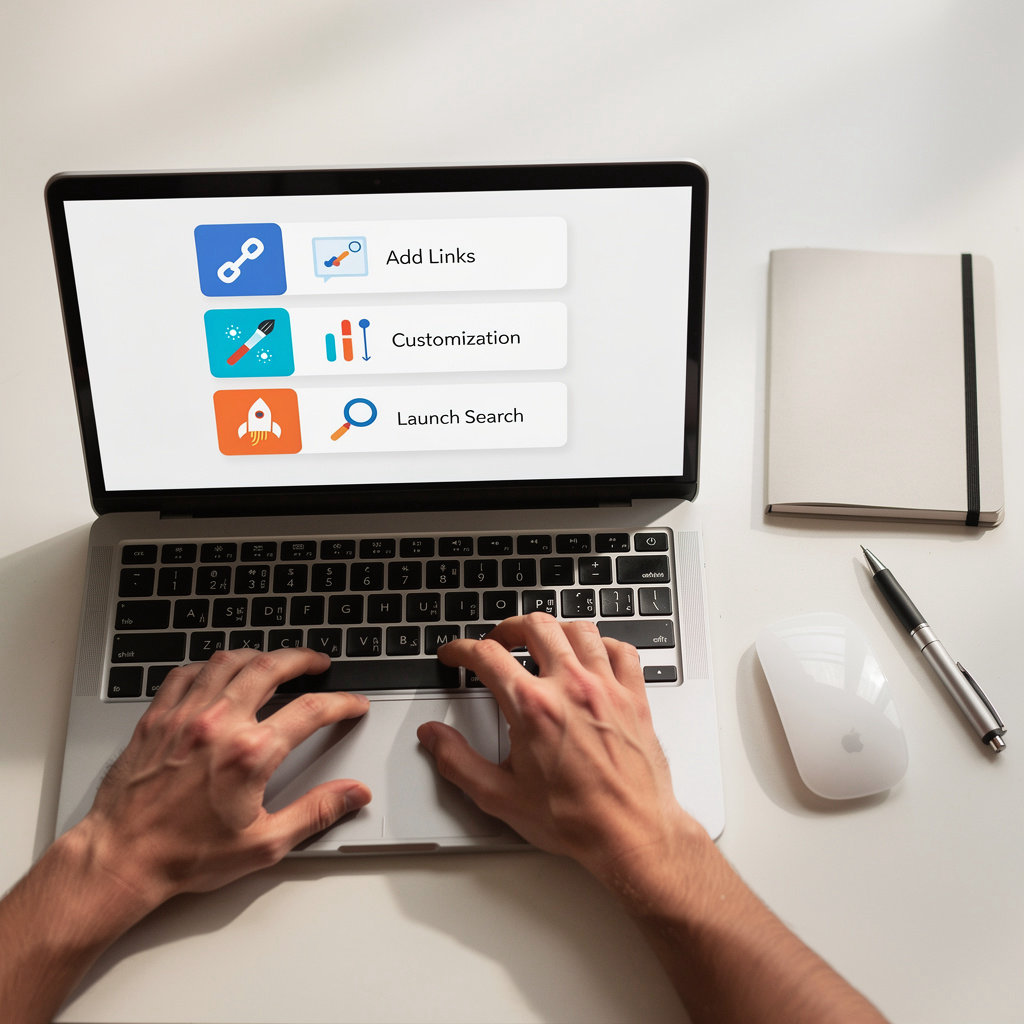 Make a Search Engine simple 3-step process - add sources, customize, and launch your custom search engine
